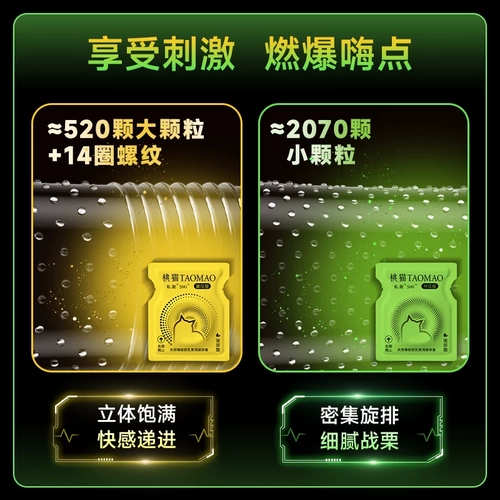 【电音螺纹颗粒】SIKI私激黄瓜猫桃猫玻尿酸避孕套超薄情趣安全套 1