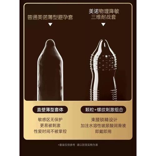 美诺耐战001玻尿酸超薄避孕套螺纹凸点颗粒持久加厚物理降敏套byt 4