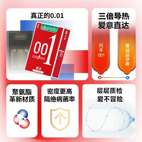 冈本001避孕套超薄裸入0.01男士专用正品安全套女用003 3