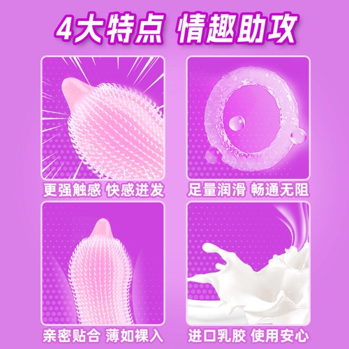 名流冰火玻尿酸大颗粒避孕套超薄阴蒂刺激动感螺纹男用正品安全套 2